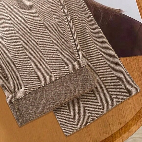 Coffee Brown Casual Women's Slim Fit Long Suit Pants - Picture 6 of 7